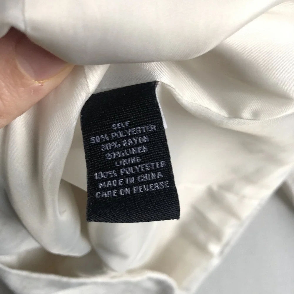 Napa Valley Beige Linen Blend 2 Button Blazer Jacket Women's Sz 18 A1930
